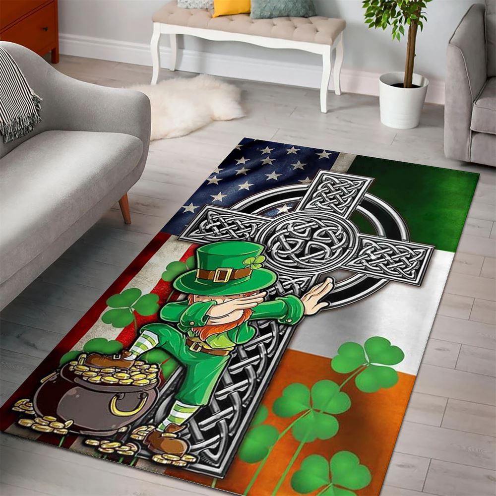 St Patricks Day Rug, Funny Leprechaun St Patrick’s Day Rug