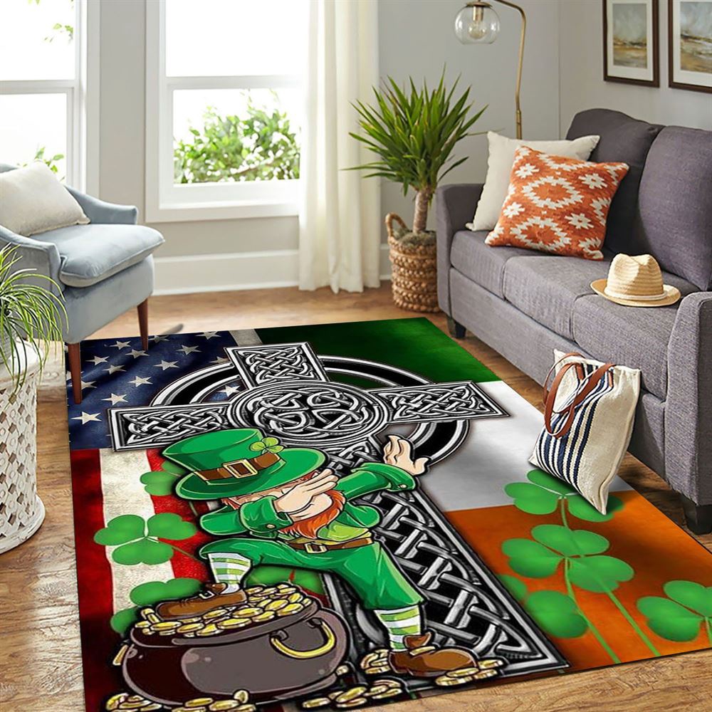 St Patricks Day Rug, Funny Leprechaun St Patrick’s Day Rug