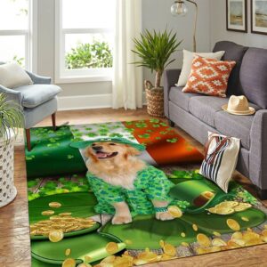 St Patricks Day Rug Golden Retriever Rug 3 qh082t.jpg