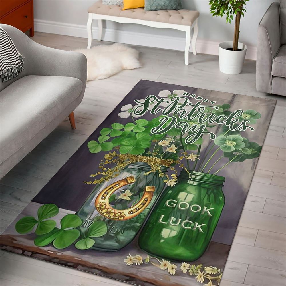 St Patricks Day Rug, Good Luck Blessed Rugs, Gift For Horse Lovers
