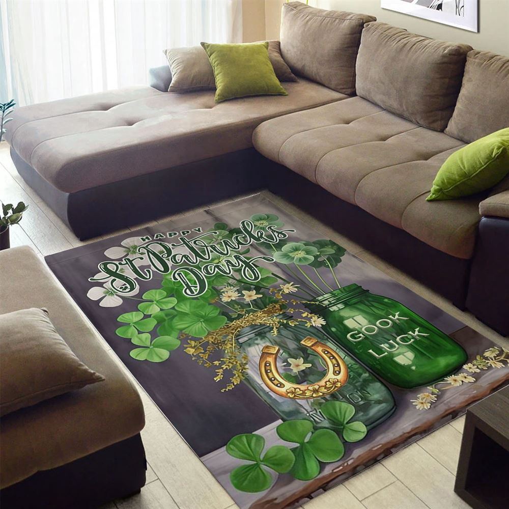 St Patricks Day Rug, Good Luck Blessed Rugs, Gift For Horse Lovers