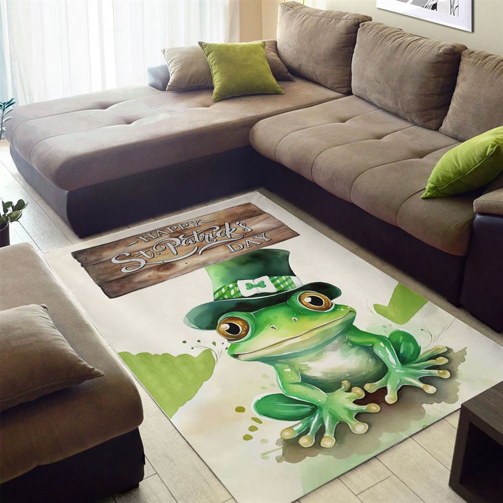 St Patricks Day Rug, Happy Patrick’s Day Rugs, Gift For Frog Lovers St Patricks Day Rug, Happy Patrick’s Day Rugs, Gift For Frog Lovers