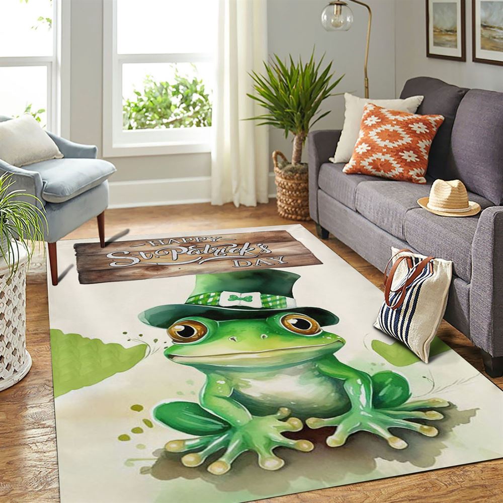 St Patricks Day Rug, Happy Patrick’s Day Rugs, Gift For Frog Lovers St Patricks Day Rug, Happy Patrick’s Day Rugs, Gift For Frog Lovers