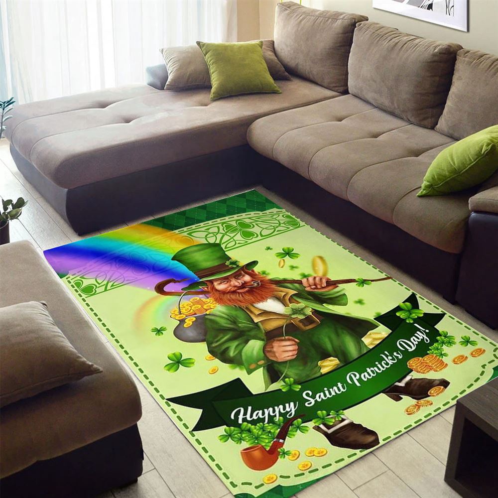 St Patricks Day Rug, Happy Saint Patrick’s Day Leprechaun Rugs