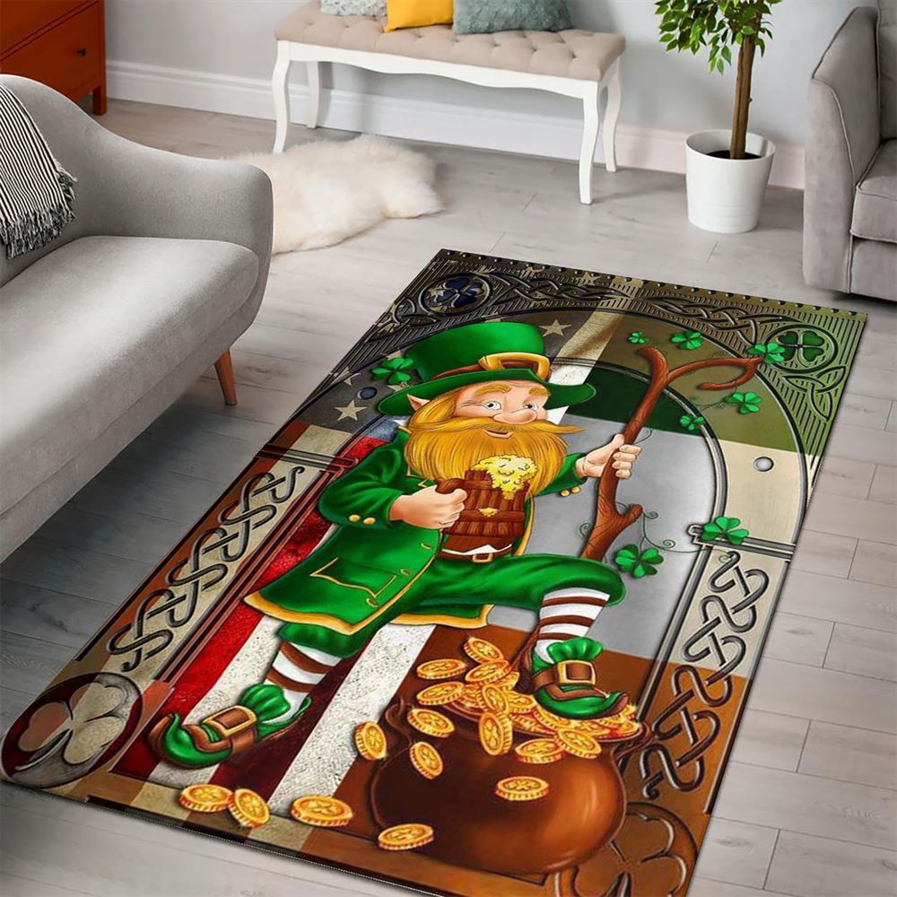 St Patricks Day Rug, Happy Saint Patricks Day Irish American Rug St Patricks Day Rug, Happy Saint Patricks Day Irish American Rug