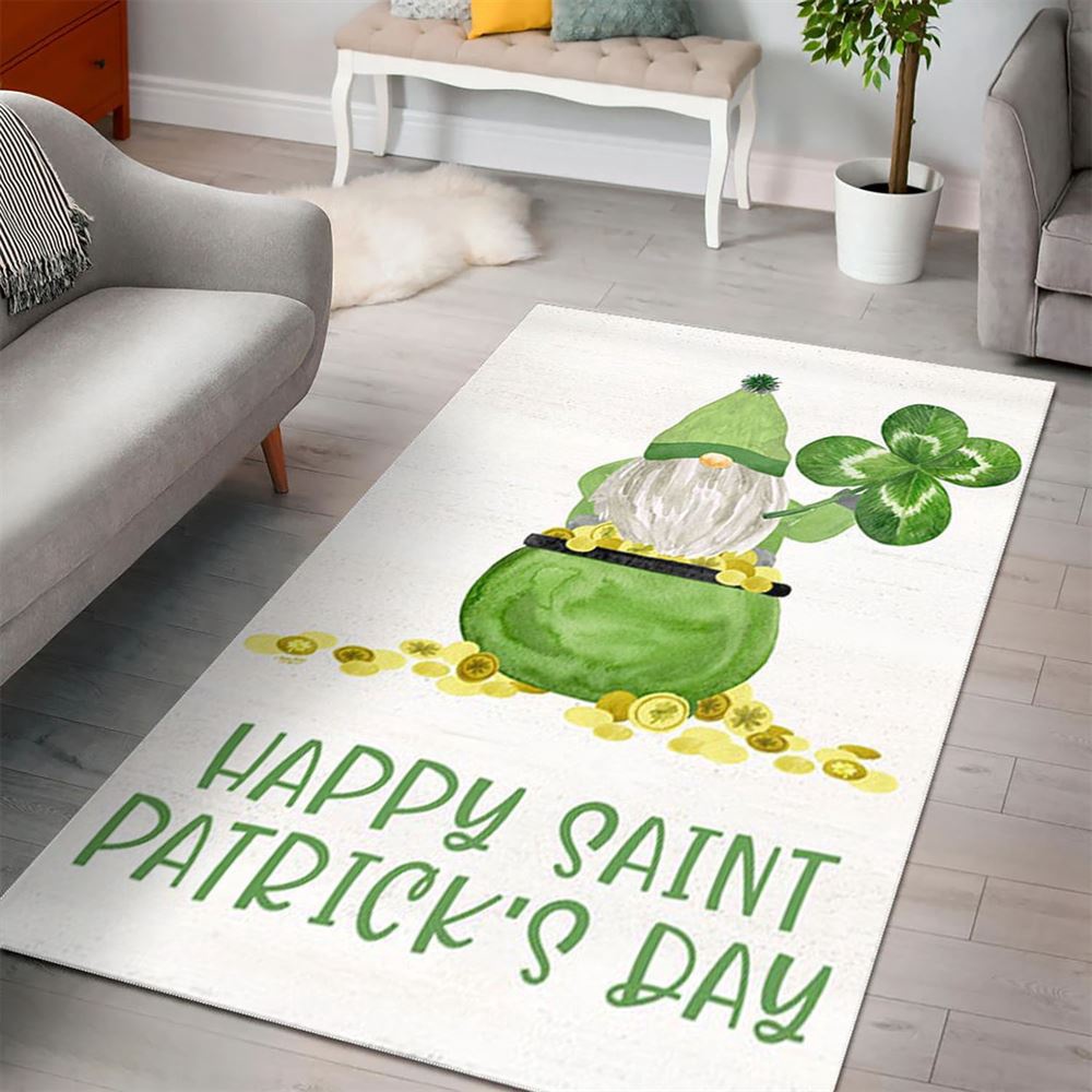 St Patricks Day Rug, Happy St Patrick’s Day GnomeRug
