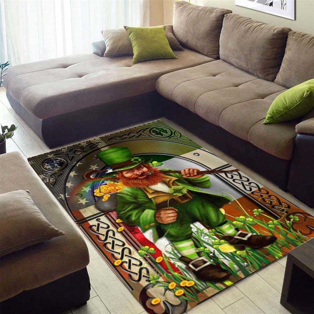 St Patricks Day Rug, Happy St Patrick’s Day Irish American Leprechaun Rugs