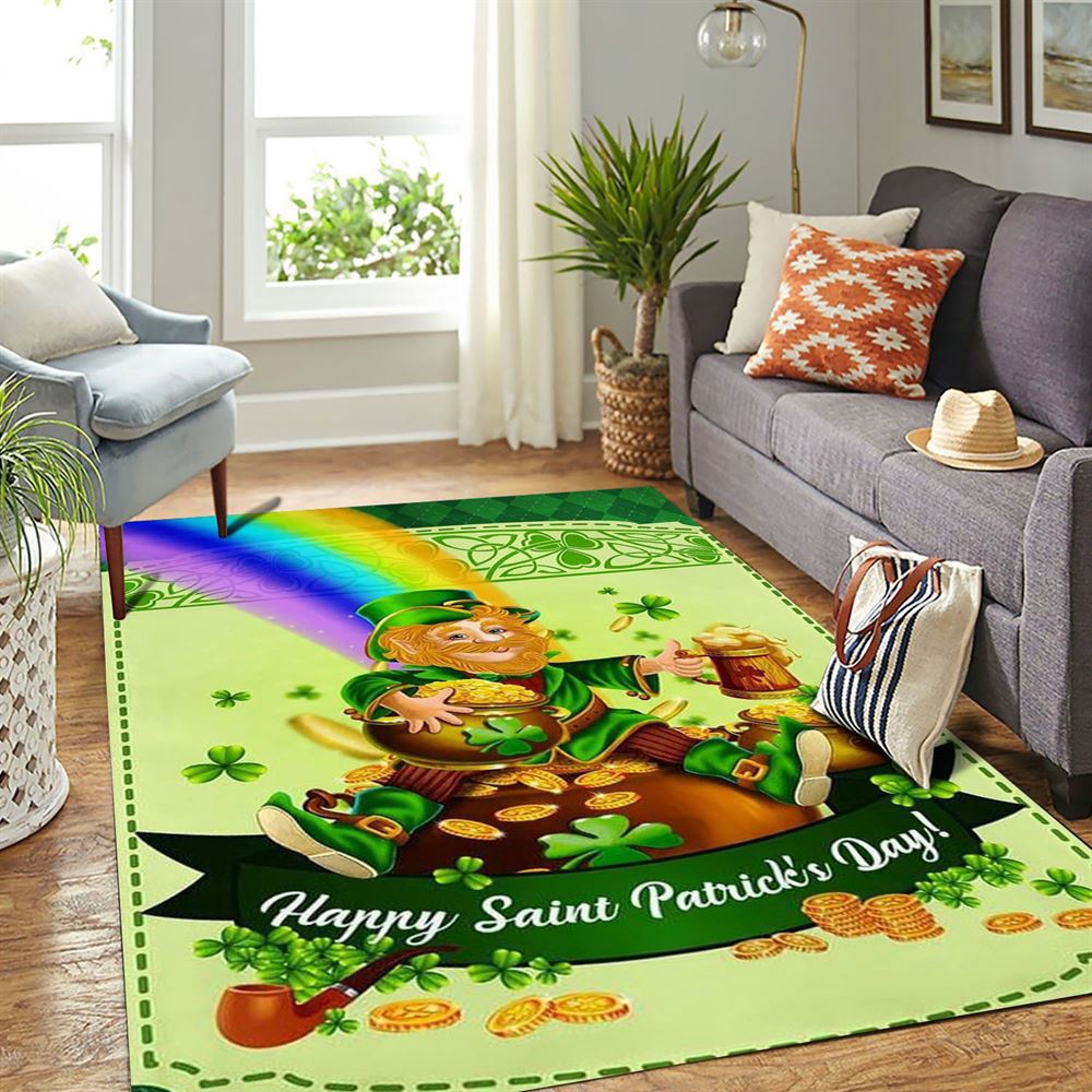 St Patricks Day Rug, Happy St Patrick’s Day Leprechaun Rug