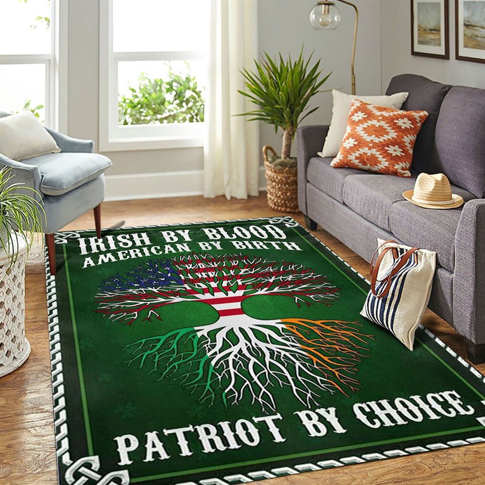 St Patricks Day Rug, Irish By Blood American By Birth Patriot By Choice Rug