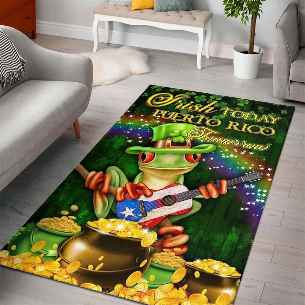 St Patricks Day Rug, Irish Today Puerto Rico Tomorrow St Patrick’s Day Rug