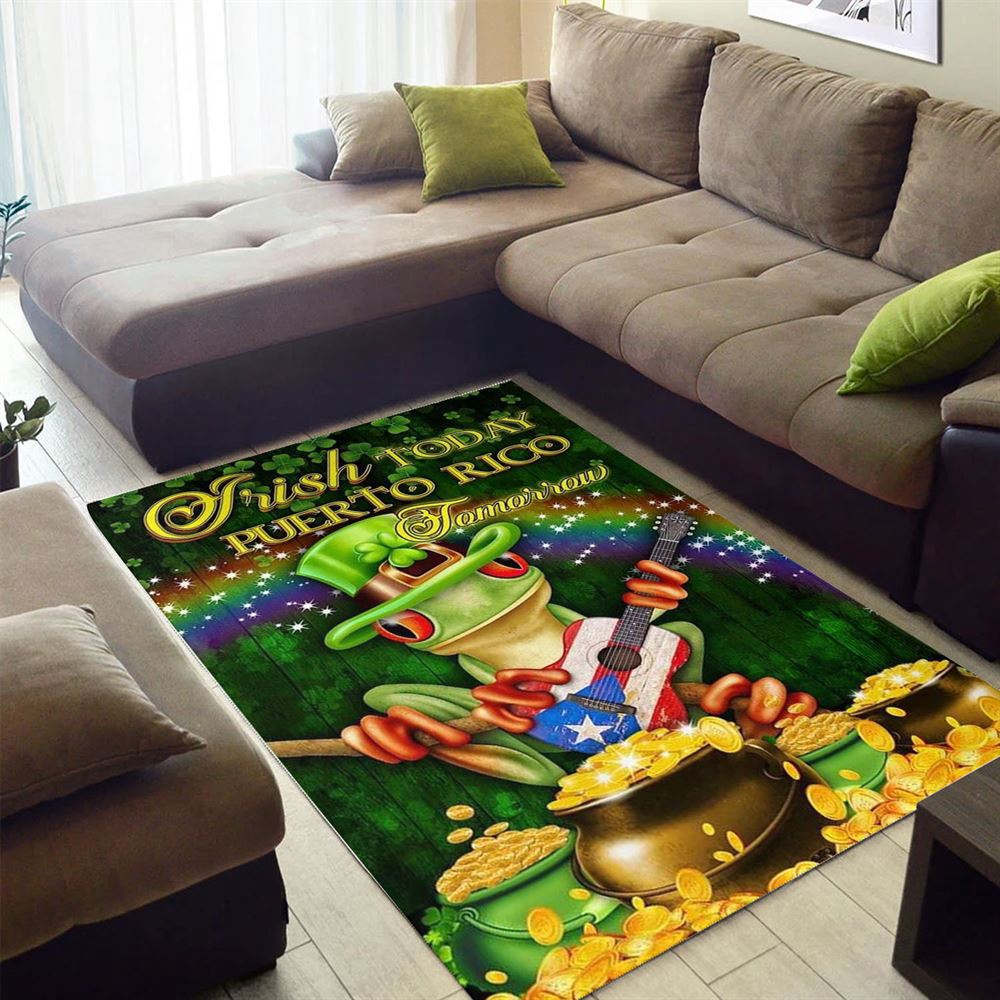 St Patricks Day Rug, Irish Today Puerto Rico Tomorrow St Patrick’s Day Rug