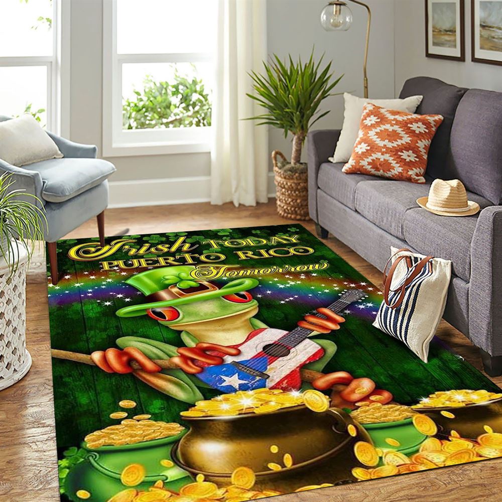 St Patricks Day Rug, Irish Today Puerto Rico Tomorrow St Patrick’s Day Rug