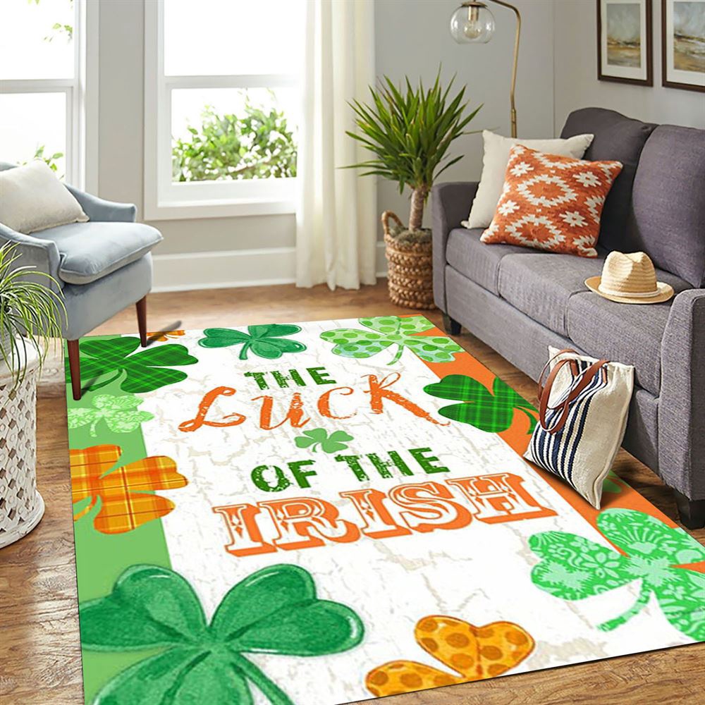 St Patricks Day Rug, Luck of the Irish CloversRug