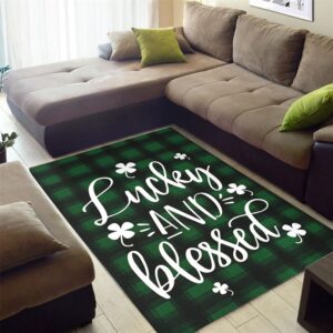 St Patricks Day Rug Lucky And Blessed St Patricks Day Shamrock Rug 3 b1g75u.jpg