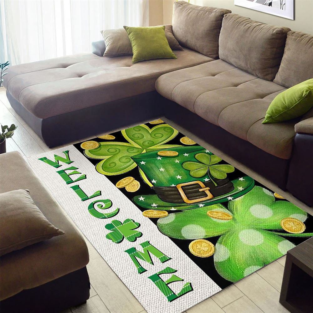 St Patricks Day Rug, Lucky Charms Green Hat Rugs
