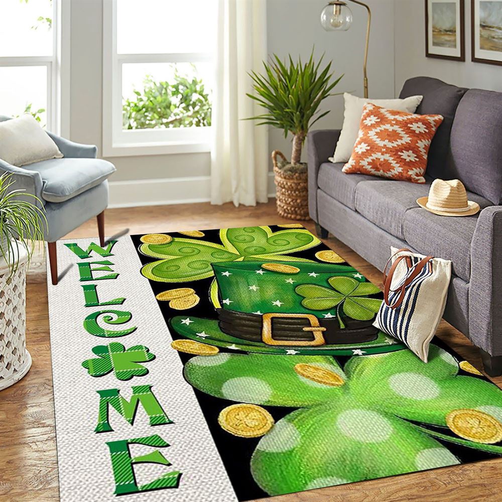 St Patricks Day Rug, Lucky Charms Green Hat Rugs
