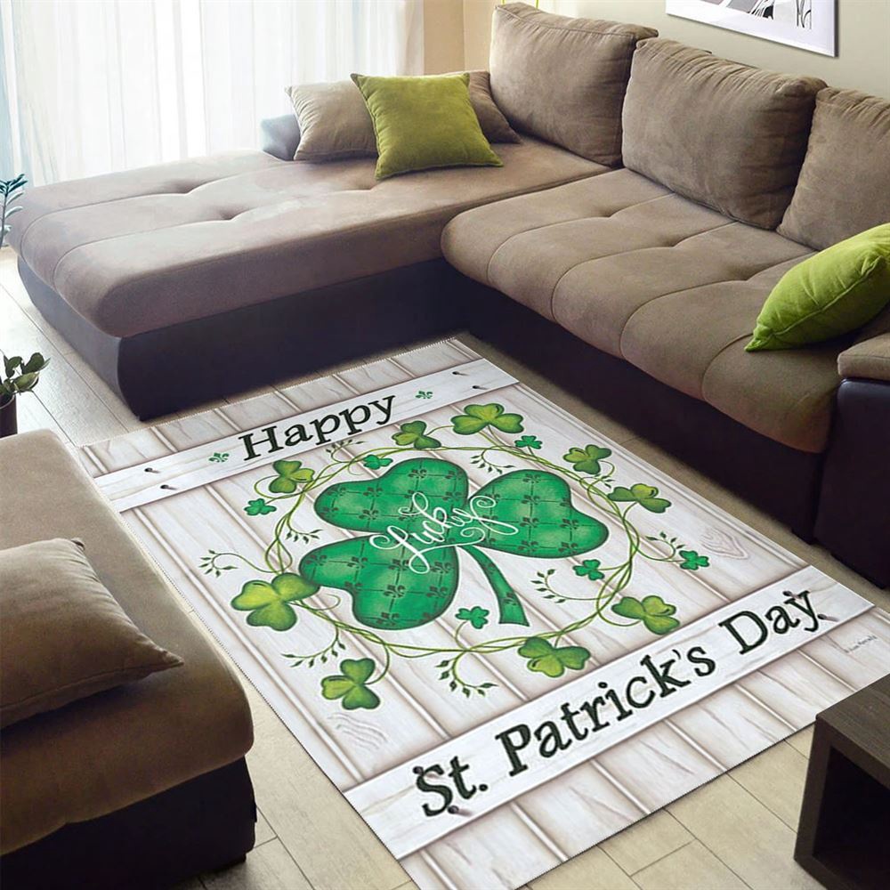 St Patricks Day Rug, Lucky Clovers Happy St Patrick’s DayRug St Patricks Day Rug, Lucky Clovers Happy St Patrick’s DayRug