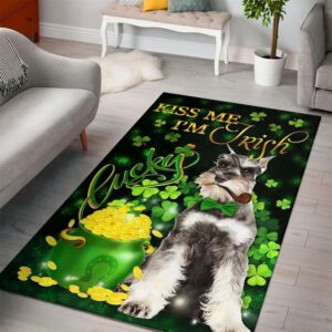 St Patricks Day Rug, Miniature Schnauzer Kiss…