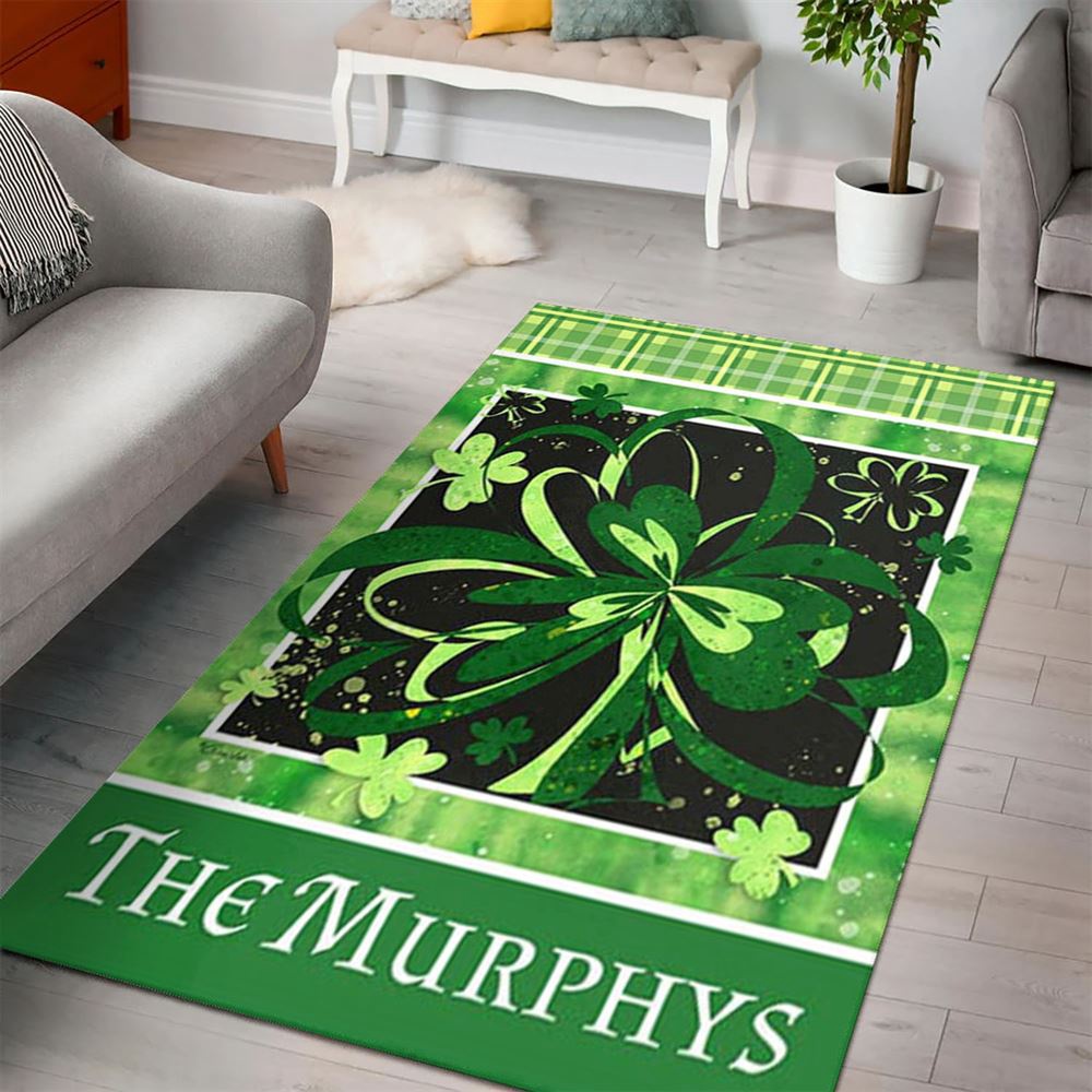 St Patricks Day Rug, Personalized Get Lucky Welcome Rug