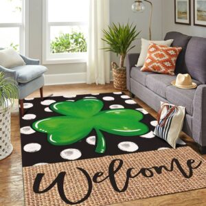 St Patricks Day Rug Polka Dot Welcome St Patricks Day Shamrock Clover Rug 3 d91ghu.jpg