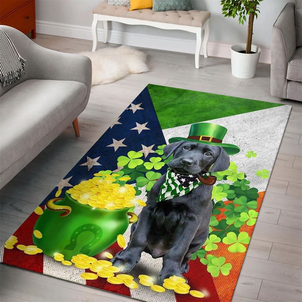 St Patricks Day Rug, St Patrick’s Day Black Labrador Rug St Patricks Day Rug, St Patrick’s Day Black Labrador Rug