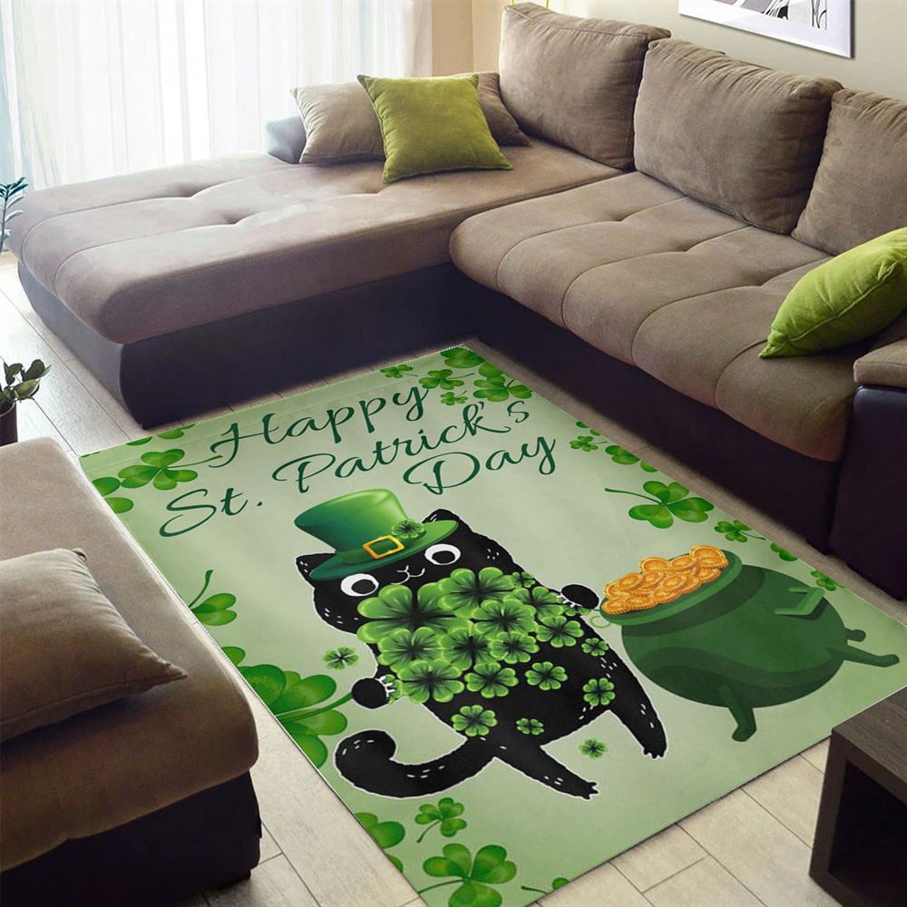 St Patricks Day Rug, St Patrick’s Day Cat Rugs, Hold The Clovers St Patricks Day Rug, St Patrick’s Day Cat Rugs, Hold The Clovers