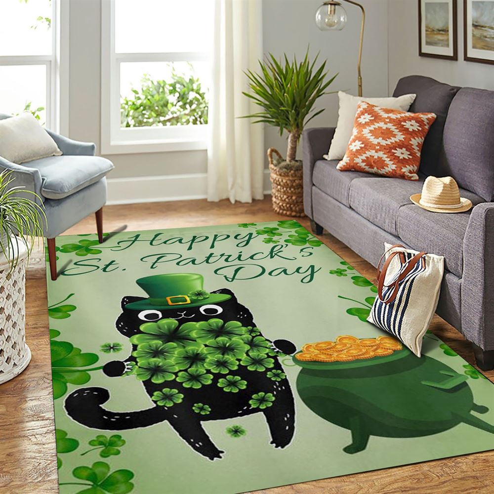 St Patricks Day Rug, St Patrick’s Day Cat Rugs, Hold The Clovers St Patricks Day Rug, St Patrick’s Day Cat Rugs, Hold The Clovers