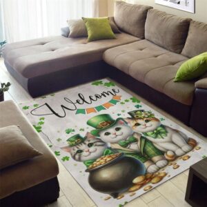 St Patricks Day Rug St Patrick s Day Cat Rugs Welcome Cat Clovers 2 hoi8uh.jpg
