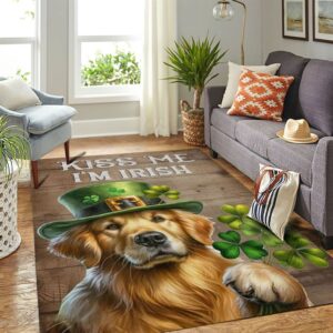 St Patricks Day Rug St Patrick s Day Golden Retriever Rugs Kiss Me I m Irish 3 nwl1du.jpg