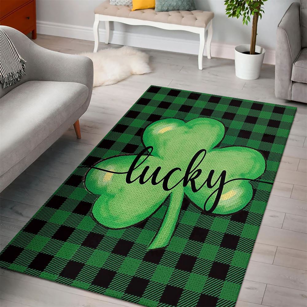 St Patricks Day Rug, St Patrick’s Day Lucky Shamrock Clover Rug St Patricks Day Rug, St Patrick’s Day Lucky Shamrock Clover Rug