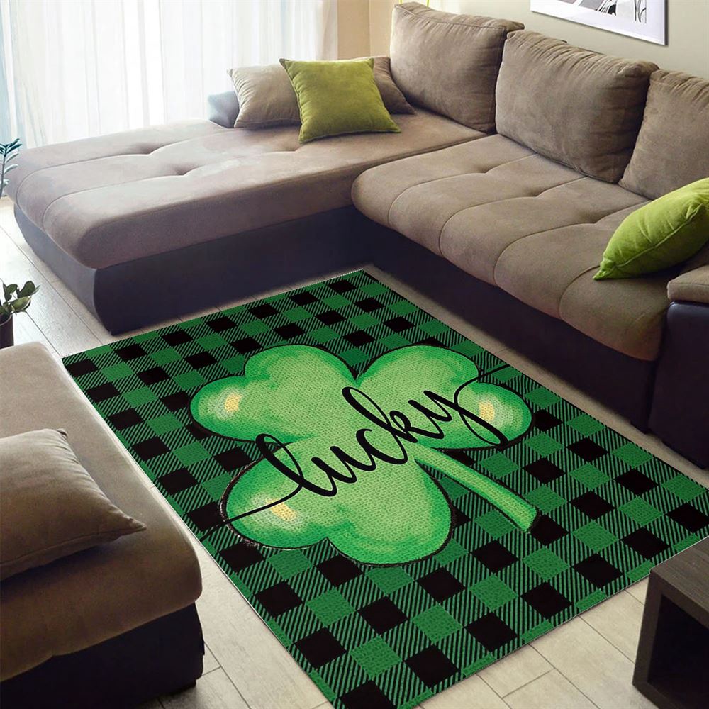 St Patricks Day Rug, St Patrick’s Day Lucky Shamrock Clover Rug St Patricks Day Rug, St Patrick’s Day Lucky Shamrock Clover Rug