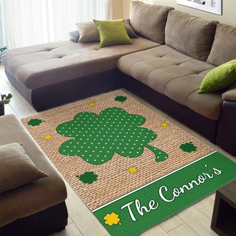 St Patricks Day Rug, St Patrick’s Day Printed Burlap Welcome Personalized Rug