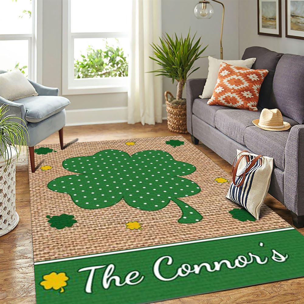 St Patricks Day Rug, St Patrick’s Day Printed Burlap Welcome Personalized Rug