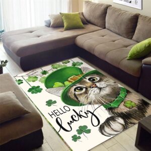 St Patricks Day Rug St Patricks Day Hello Lucky Kitten Cat And Shamrock Clover Rug 2 nyg0im.jpg