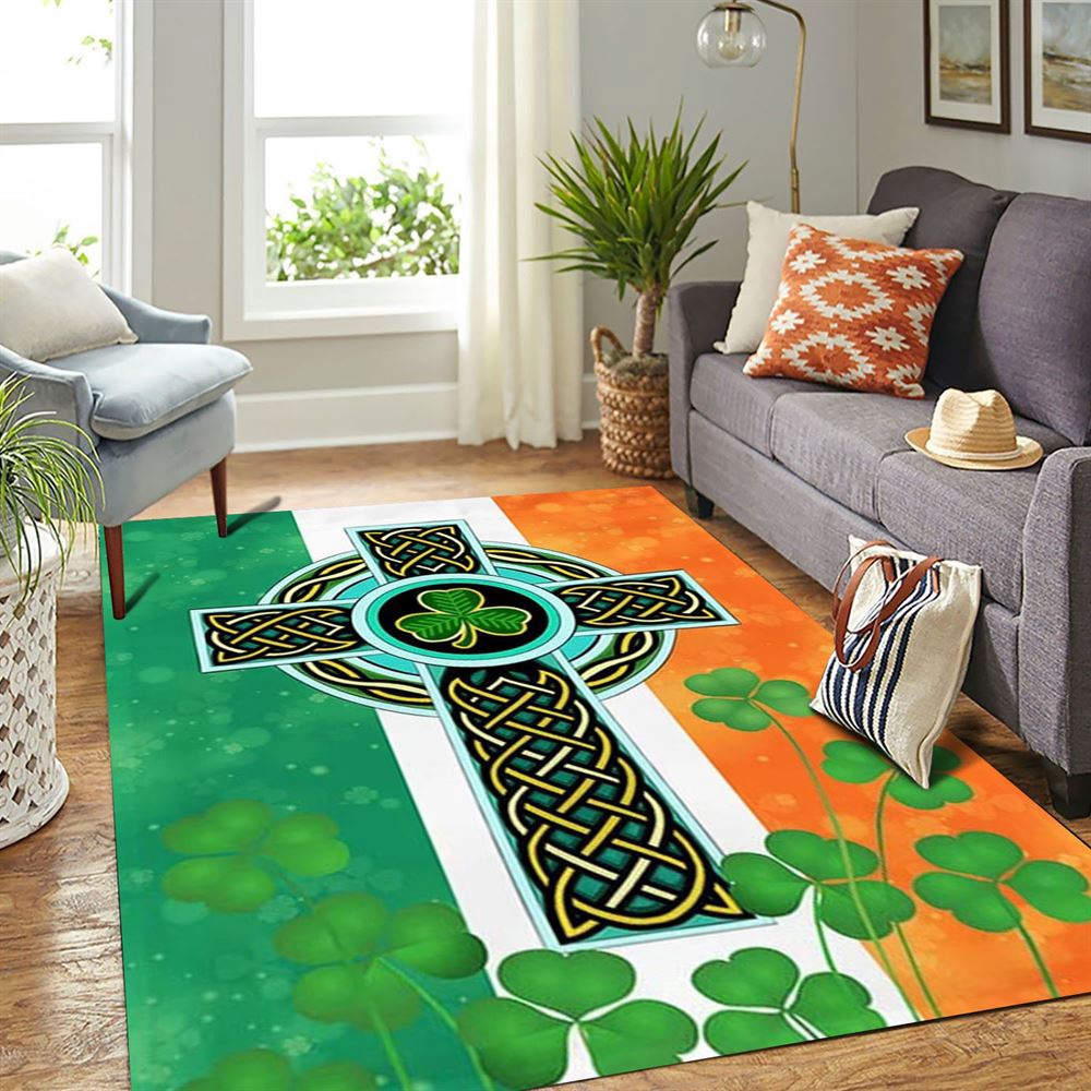 St Patricks Day Rug, St Patricks Day Irish Celtic Knot Cross Rug St Patricks Day Rug, St Patricks Day Irish Celtic Knot Cross Rug