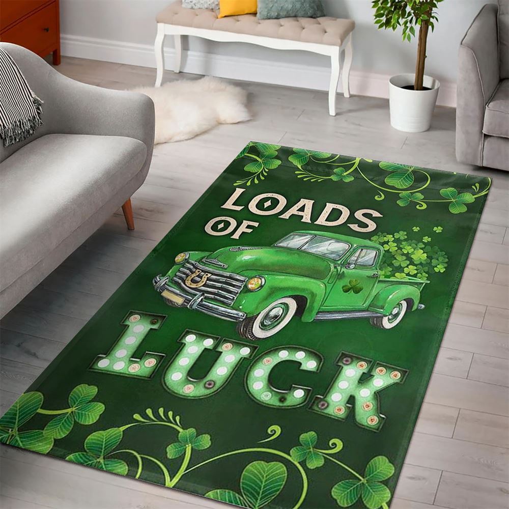 St Patricks Day Rug, St Patricks Day Irish Shamrock Loads Of Luck Rug St Patricks Day Rug, St Patricks Day Irish Shamrock Loads Of Luck Rug