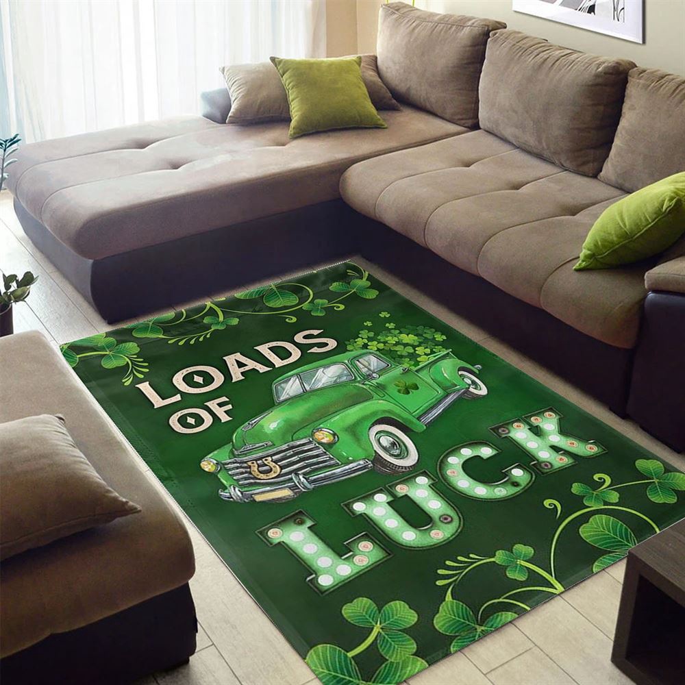 St Patricks Day Rug, St Patricks Day Irish Shamrock Loads Of Luck Rug St Patricks Day Rug, St Patricks Day Irish Shamrock Loads Of Luck Rug