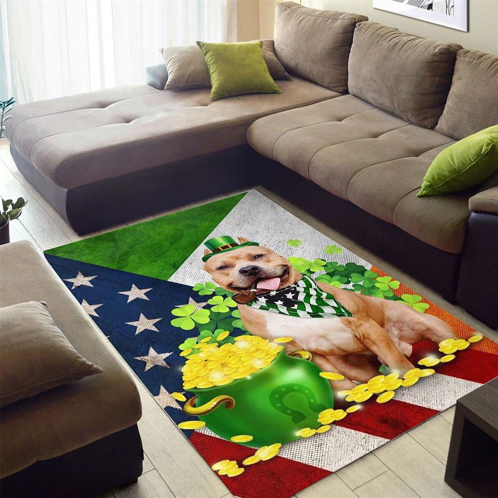 St Patricks Day Rug, St Patricks Day Pit Bull Rug