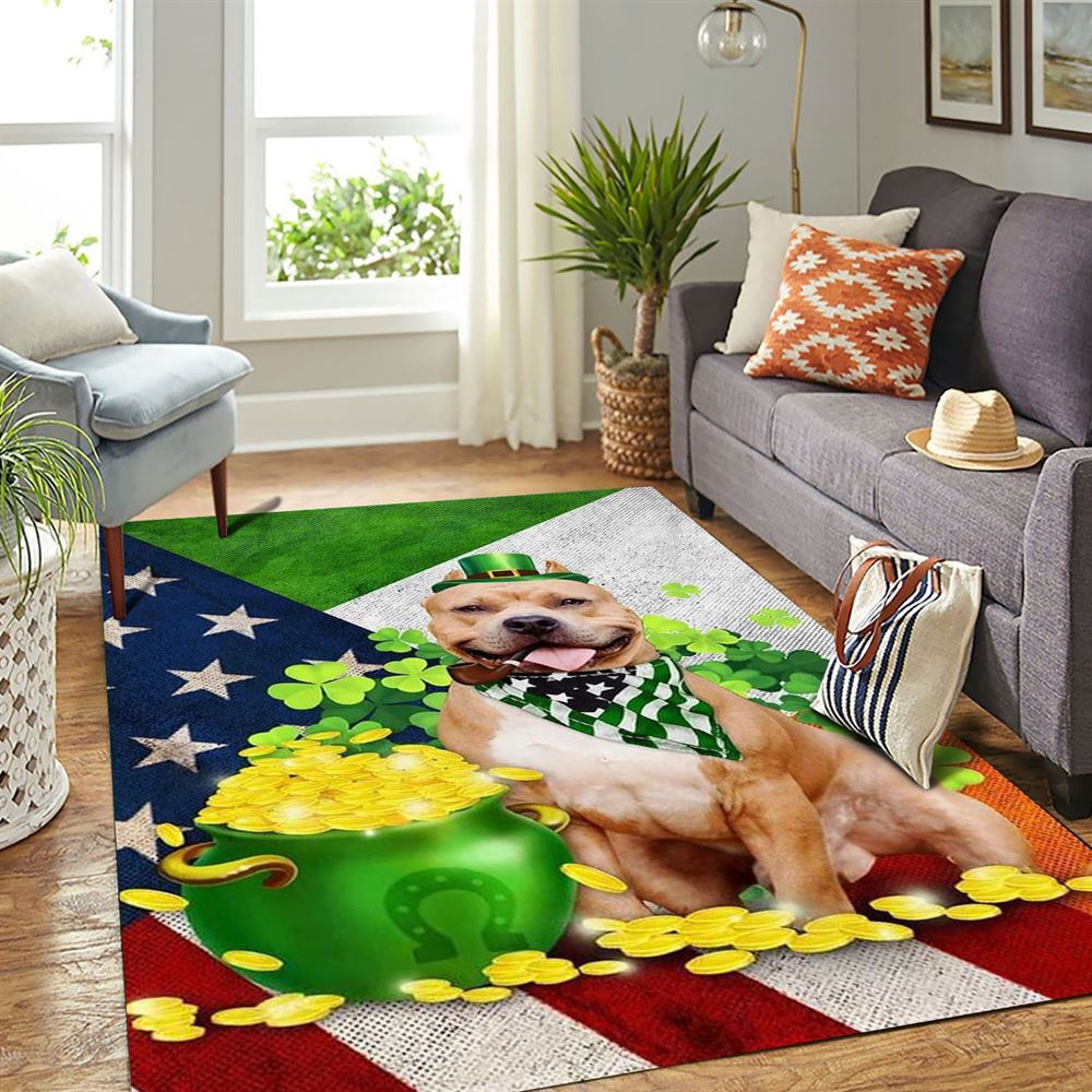 St Patricks Day Rug, St Patricks Day Pit Bull Rug