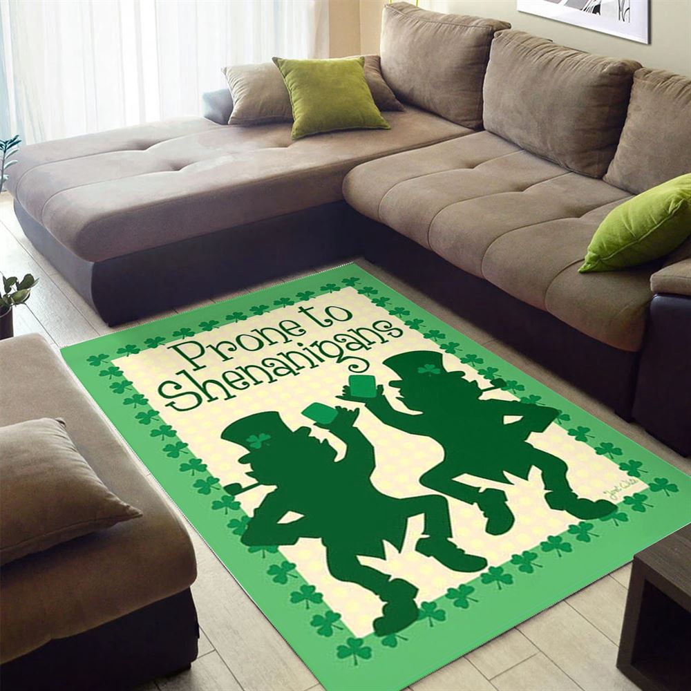 St Patricks Day Rug, St Patricks Day Prone To ShenanigansRug