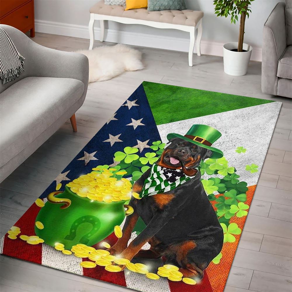 St Patricks Day Rug, St Patricks Day Rottweiler Rug St Patricks Day Rug, St Patricks Day Rottweiler Rug