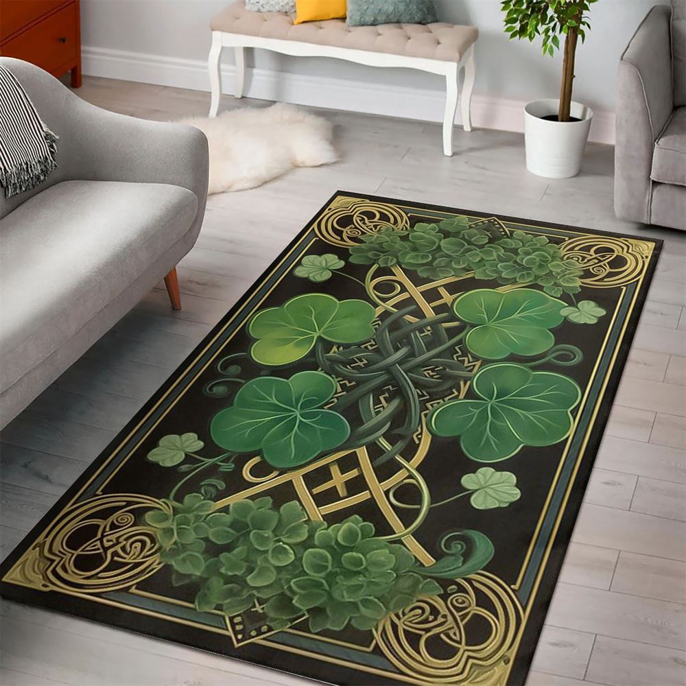 St Patricks Day Rug, St Patricks Day Shamrock And Celtic Knot Rugs St Patricks Day Rug, St Patricks Day Shamrock And Celtic Knot Rugs