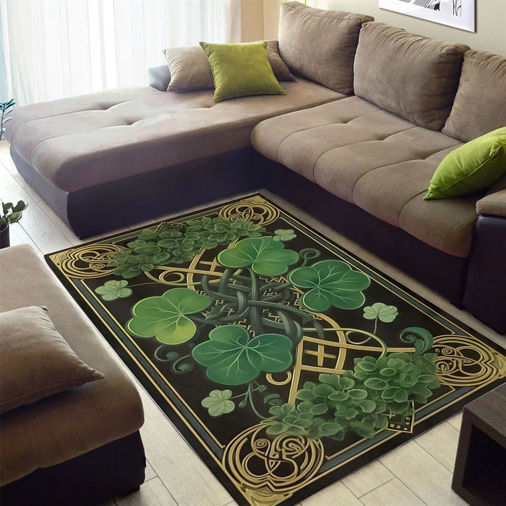 St Patricks Day Rug, St Patricks Day Shamrock And Celtic Knot Rugs St Patricks Day Rug, St Patricks Day Shamrock And Celtic Knot Rugs