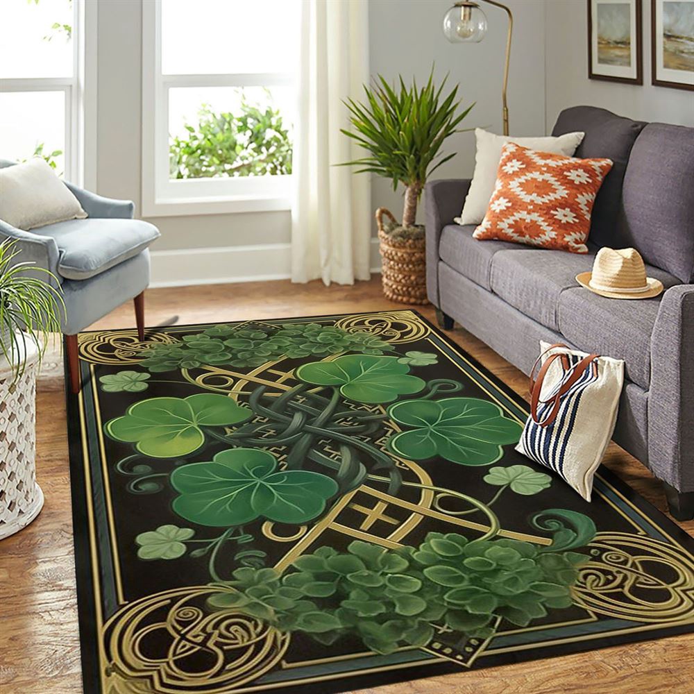 St Patricks Day Rug, St Patricks Day Shamrock And Celtic Knot Rugs St Patricks Day Rug, St Patricks Day Shamrock And Celtic Knot Rugs