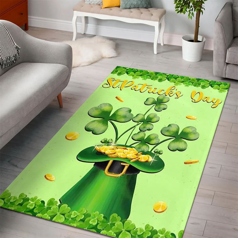 St Patricks Day Rug, St Patricks Day Shamrock Hat Rug
