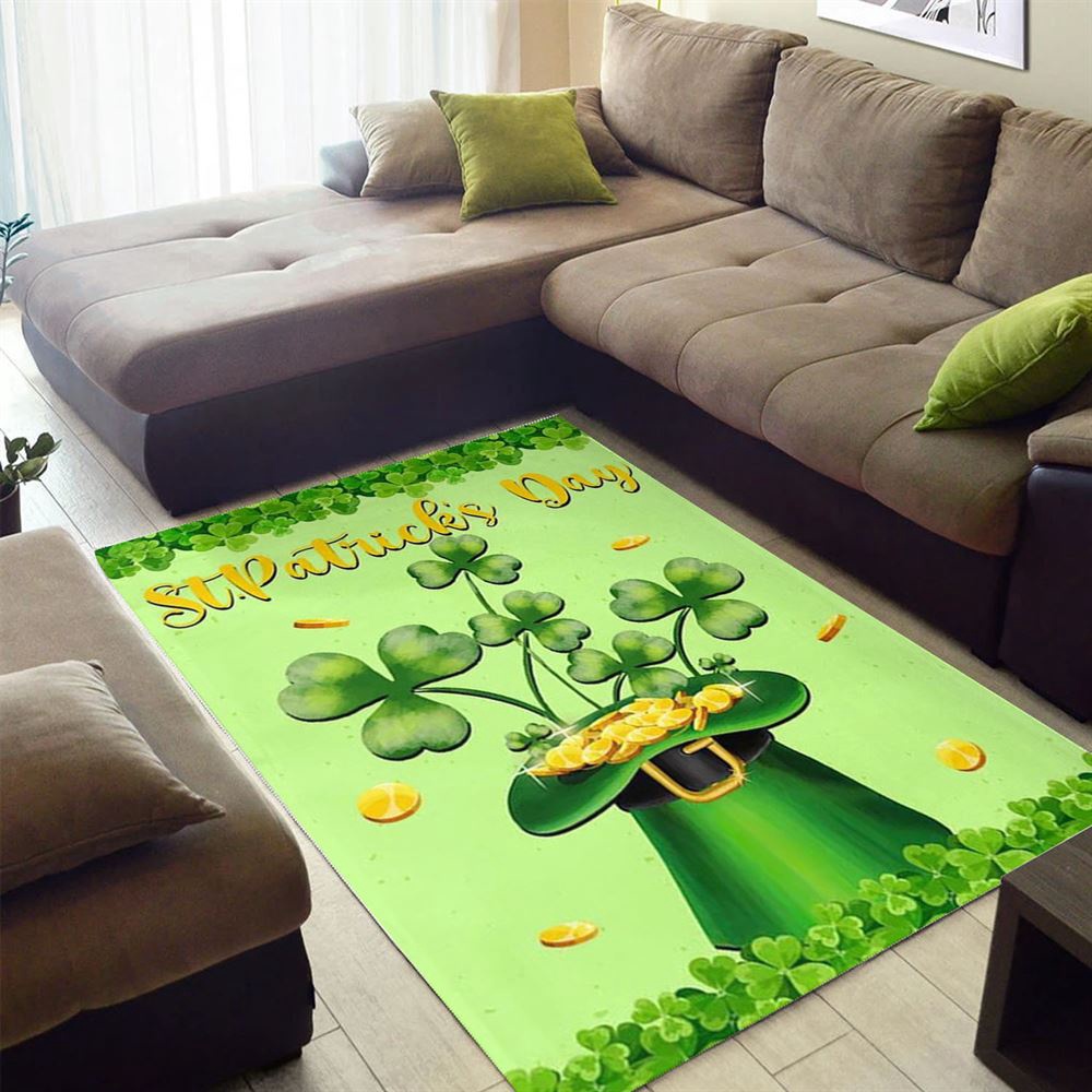 St Patricks Day Rug, St Patricks Day Shamrock Hat Rug
