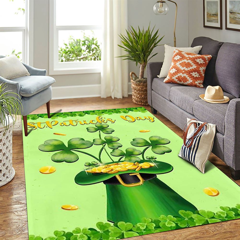 St Patricks Day Rug, St Patricks Day Shamrock Hat Rug