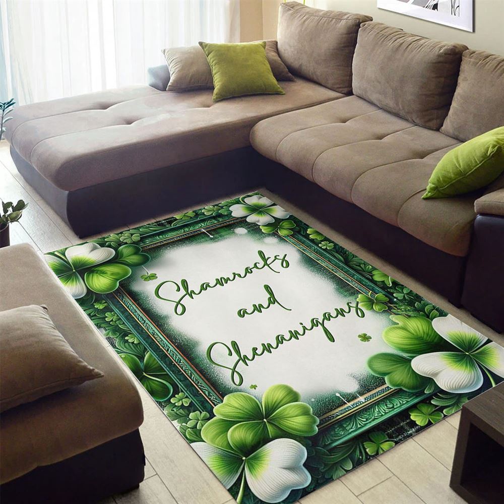 St Patricks Day Rug, St Patricks Day Shamrocks And Shenanigans Rugs