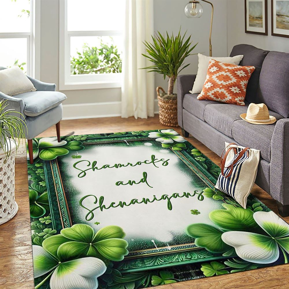 St Patricks Day Rug, St Patricks Day Shamrocks And Shenanigans Rugs