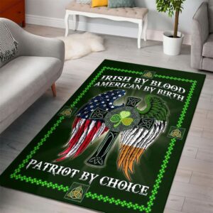St Patricks Day Rug The Irish Celtic Cross Irish By Blood Rug 1 bw0ml1.jpg